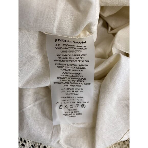 Jonathan Simkhai swim sz M Maxi Coverup Crochet Cut Out Cream Designer Luxury - Picture 5 of 7